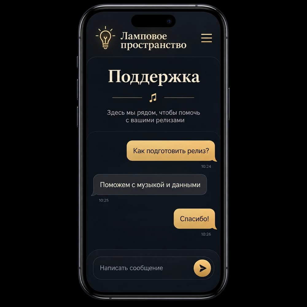 Экран чата с поддержкой
